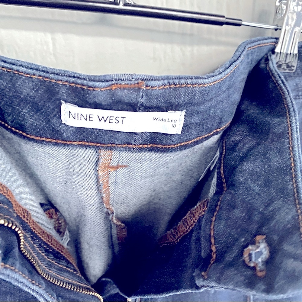 Nine West Jeans Women’s Size 18 Indigo Dark Wash Wide Leg Y2k Plus Size Denim - Picture 4 of 9
